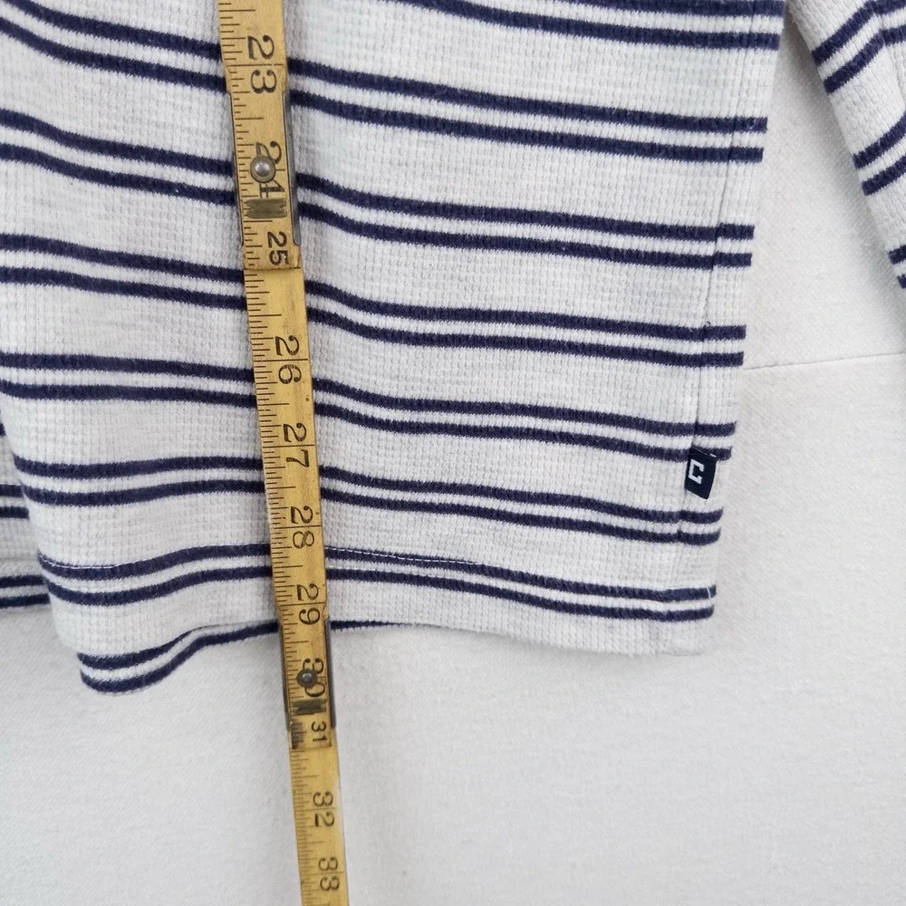Chaps Ralph Lauren Men's XL Gray Blue Stripe Henley Shirt Long Sleeve *Pinhole